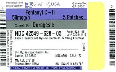 Ndc 42549-628-05 Fentanyl Patch 50 Mcg #5patch(s)ciirx Only (Fentanyl Patch C Ii 50mcg 42549 Label)